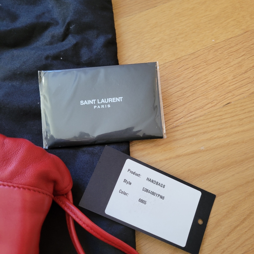 Saint laurent studded leather bucket bag nwot - Picture 9 of 11